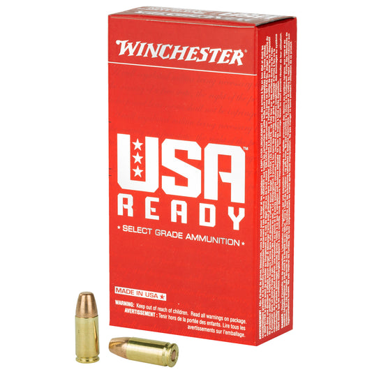 Winchester Ammunition USA Ready 9mm 115-Grain Full Metal Jacket * 50 Rounds Box, 500 Rounds Case