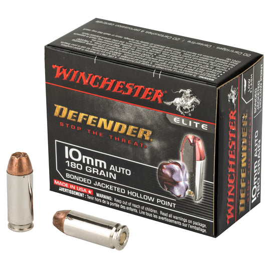 Winchester Ammunition Defender 10mm 180-Grain Hollow Point Ammo - 20 Rounds