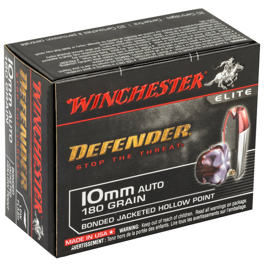 Winchester Ammunition Defender 10mm 180-Grain Hollow Point Ammo - 20 Rounds
