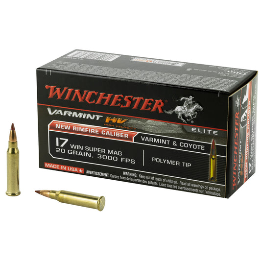 Winchester Ammunition WIN Varmint HV 17 Winchester Super Magnum 20 Grain Polymer Tip - 50 Rounds per Box