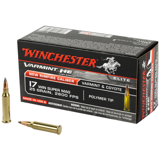 Winchester Ammunition WIN Varmint HE 17 Winchester Super Magnum 25-Grain Polymer Tip * 50 Rounds