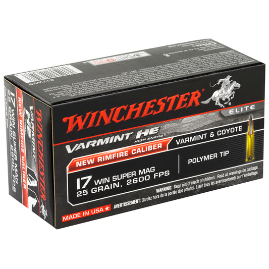Winchester Ammunition WIN Varmint HE 17 Winchester Super Magnum 25-Grain Polymer Tip * 50 Rounds
