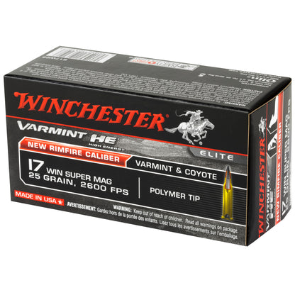 Winchester Ammunition WIN Varmint HE 17 Winchester Super Magnum 25-Grain Polymer Tip * 50 Rounds