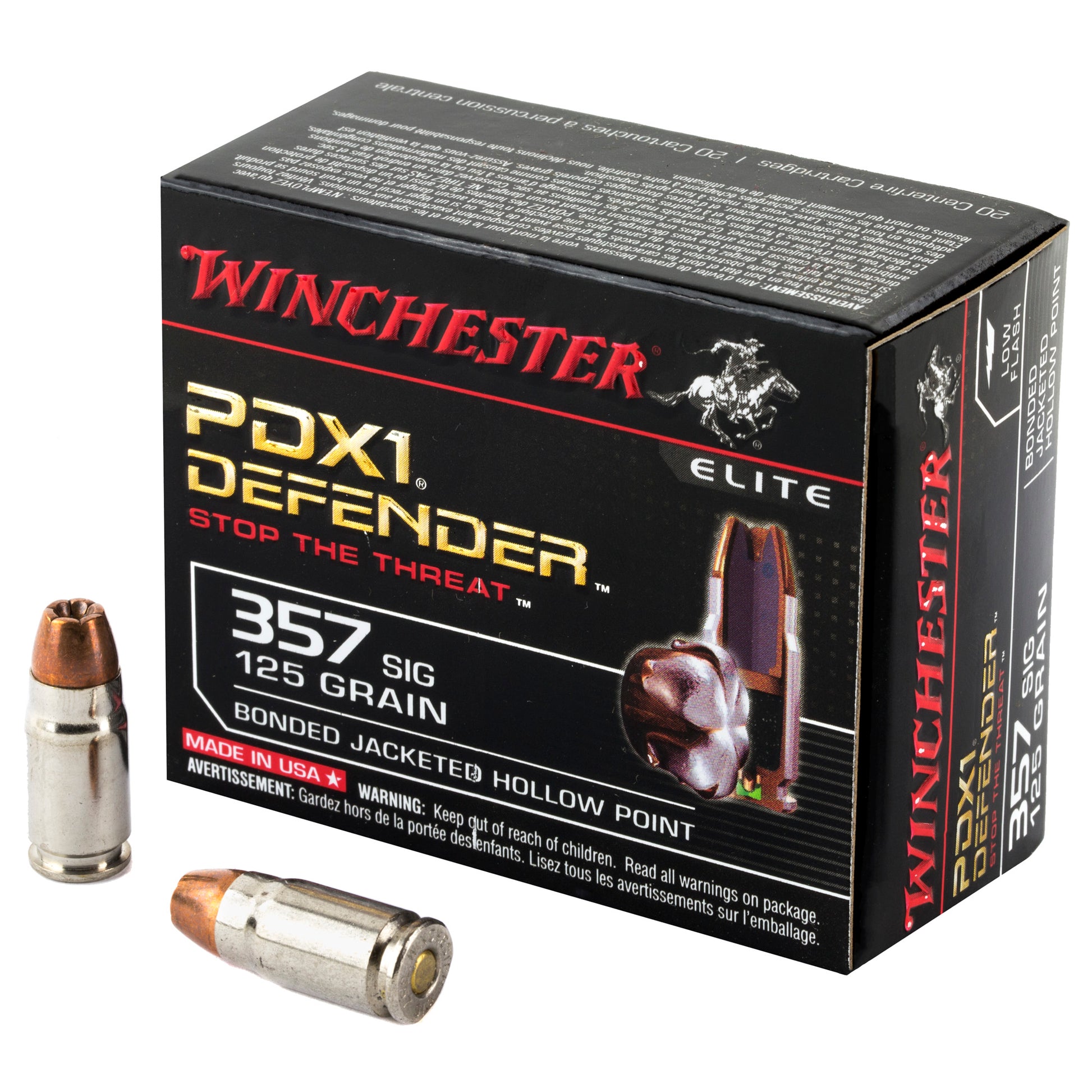 Winchester Ammunition PDX1 Defender .357 Sig 125-Grain Hollow Point * 20 Rounds Per Box