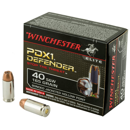 Winchester Ammunition PDX1 Defender 40 S&W 165 Grain Hollow Point Ammunition - 20 Rounds