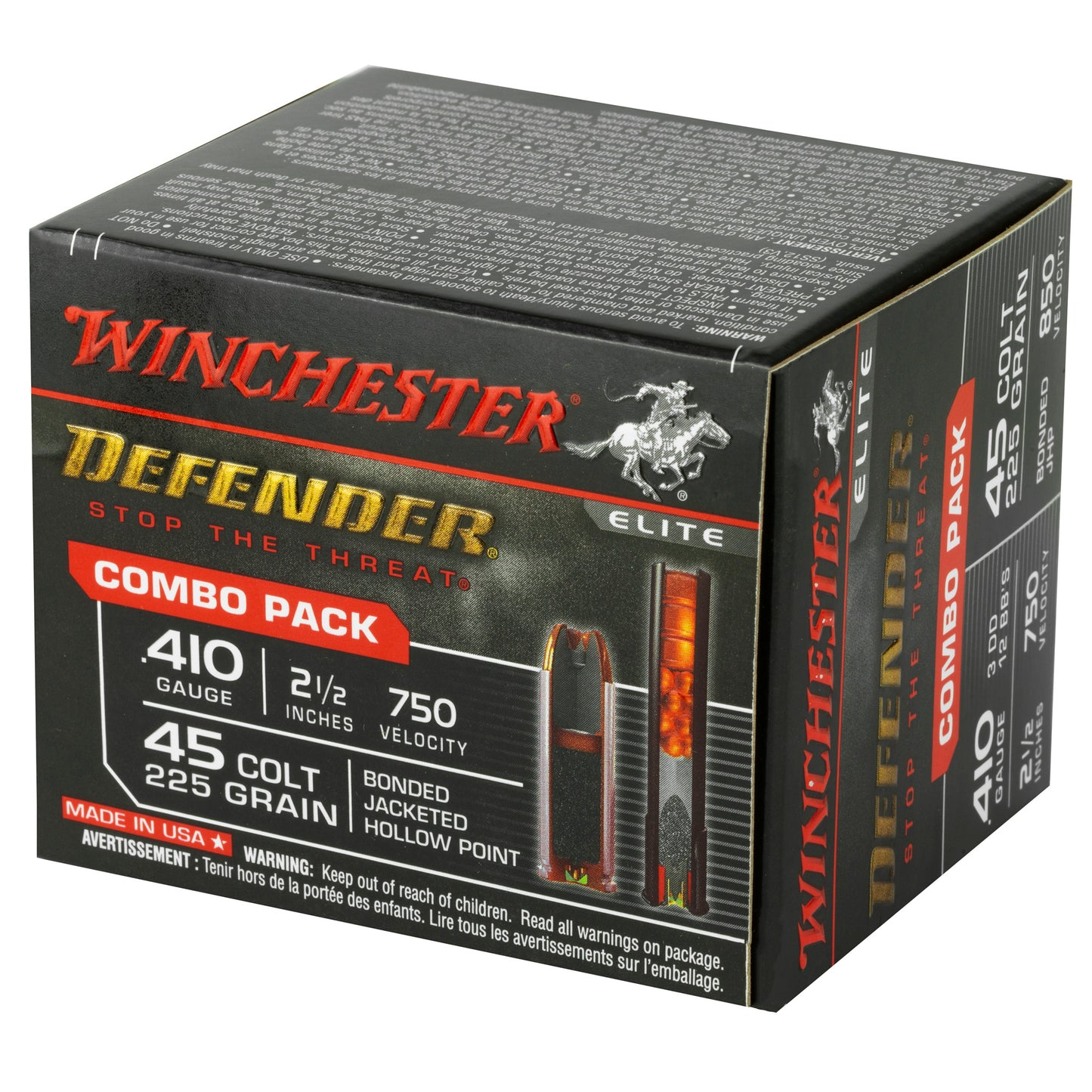 Winchester Ammunition PDX1 Defender .410 Gauge and .45 Colt Combo Pack - 20 Rounds