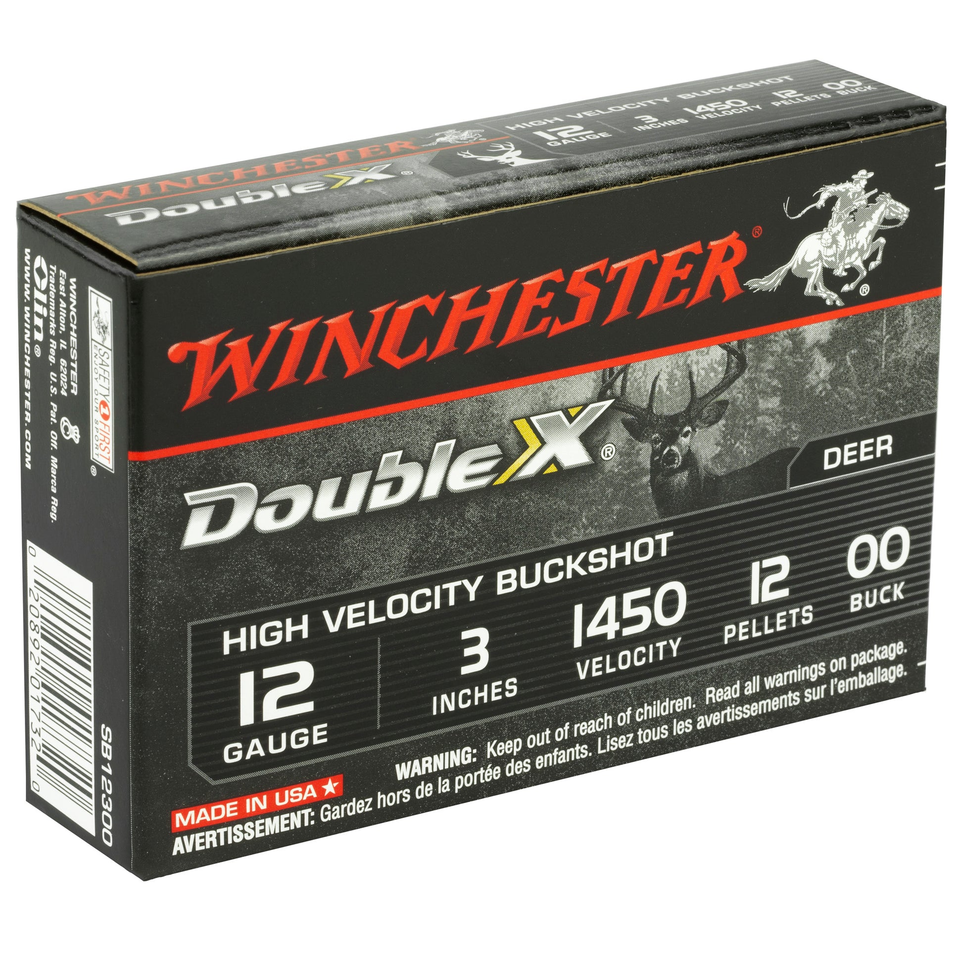 Winchester Ammunition Double X 12 Gauge 00 Buckshot * High-Velocity Hard Copper Plated Buckshot for Long-Range Performance