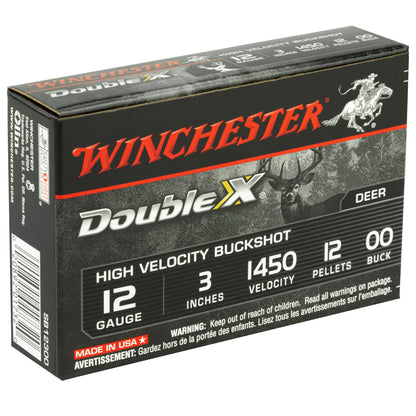 Winchester Ammunition Double X 12 Gauge 00 Buckshot * High-Velocity Hard Copper Plated Buckshot for Long-Range Performance