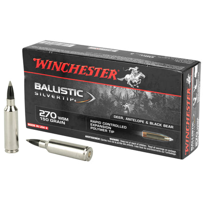 Winchester Ammunition Ballistic Silvertip .270 Winchester Short Magnum 150 Grain Polymer Tip - 20 Rounds per Box