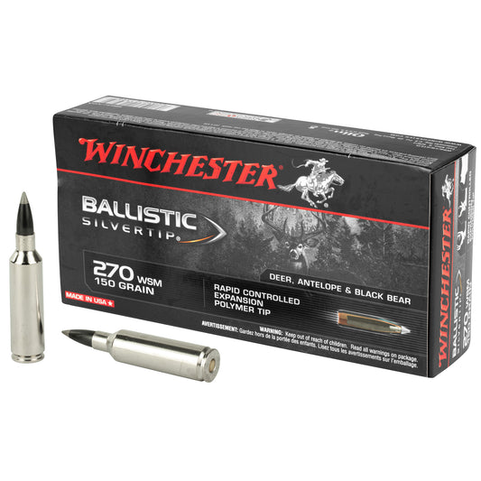 Winchester Ammunition Ballistic Silvertip .270 Winchester Short Magnum 150 Grain Polymer Tip - 20 Rounds per Box