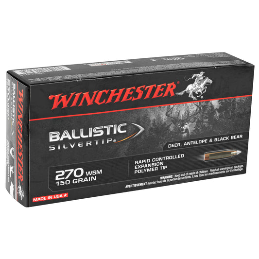 Winchester Ammunition Ballistic Silvertip .270 Winchester Short Magnum 150 Grain Polymer Tip - 20 Rounds per Box