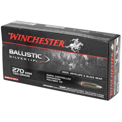 Winchester Ammunition Ballistic Silvertip .270 Winchester Short Magnum 150 Grain Polymer Tip - 20 Rounds per Box