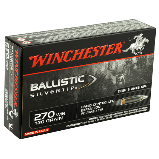 Winchester Ammunition Ballistic Silvertip .270 Winchester 130 Grain Polymer Tip, 20 Rounds Per Box