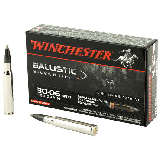 Winchester Ammunition Ballistic Silvertip 30-06 Springfield 180 Grain Polymer Tip Rifle Ammo - 20 Rounds per Box, 200 per Case