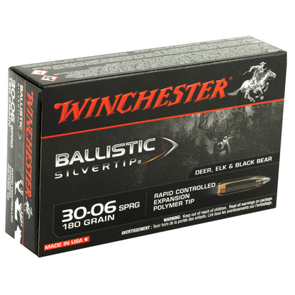 Winchester Ammunition Ballistic Silvertip 30-06 Springfield 180 Grain Polymer Tip Rifle Ammo - 20 Rounds per Box, 200 per Case