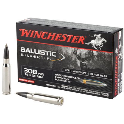 Winchester Ammunition Ballistic Silvertip .308 Winchester 168-Grain Polymer Tip, Box of 20 Rounds