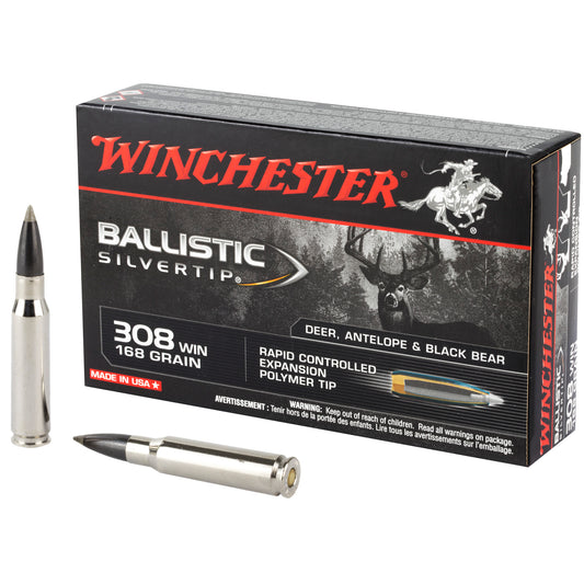 Winchester Ammunition Ballistic Silvertip .308 Winchester 168-Grain Polymer Tip, Box of 20 Rounds