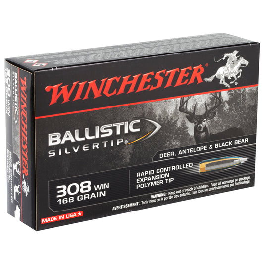 Winchester Ammunition Ballistic Silvertip .308 Winchester 168-Grain Polymer Tip, Box of 20 Rounds
