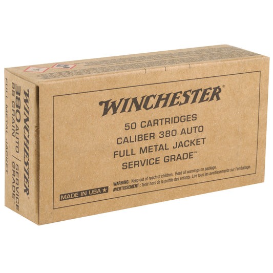 Winchester Ammunition Service Grade .380 ACP 95 Grain Full Metal Jacket * 50 Rounds Per Box