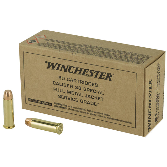 Winchester Ammunition Service Grade 38 Special Full Metal Jacket 130 Grain * 50 Rounds per Box, 500 per Case
