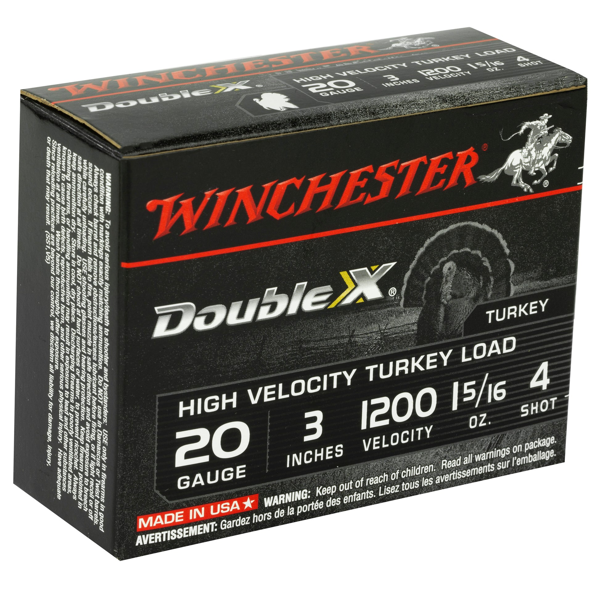 Winchester Ammunition Double X High-Velocity 20 Gauge Shotshells * 1.31 oz #4 Shot, 10 Rounds per Box