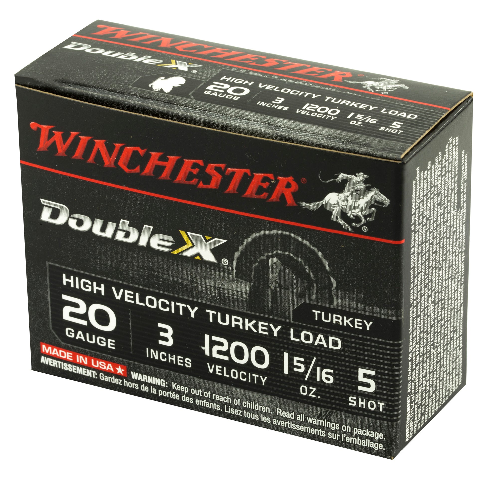 Winchester Ammunition Double X High-Velocity 20 Gauge Shotshells * 1.31 oz, #5 Lead Shot, 10 Rounds per Box