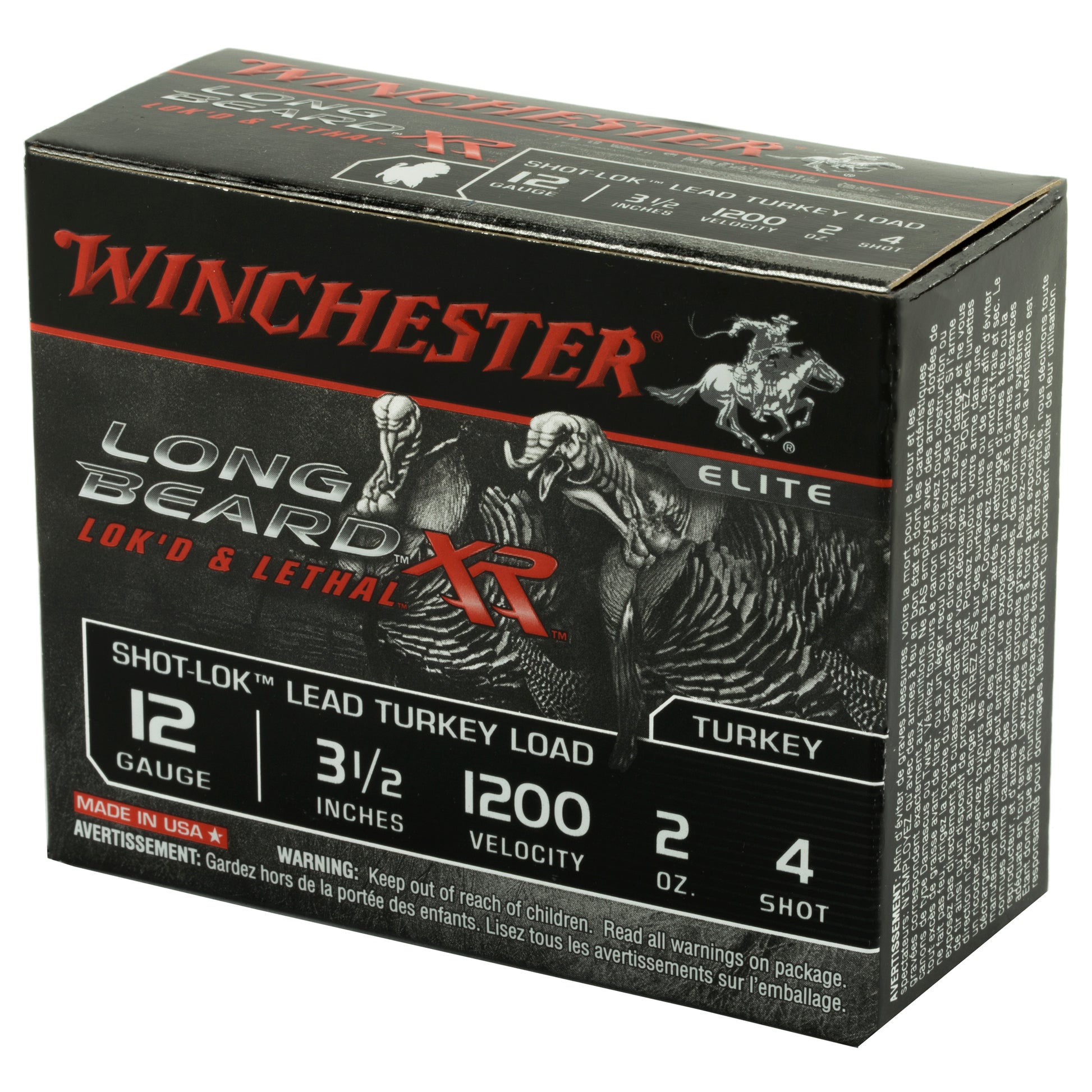 Winchester Ammunition Long Beard XR 12 Gauge 3.5-Inch Shotshells, 2 oz #4 Shot, 10 Rounds per Box