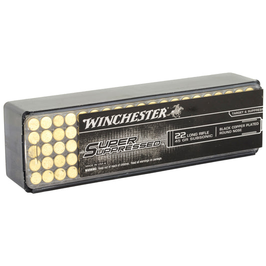 Winchester Ammunition Super Suppressed .22 LR 45 Grain Copper Plated Round Nose * Noise-Reducing Shooting Experience