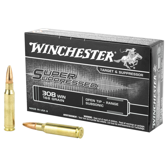 Winchester Ammunition Super Suppressed .308 Winchester 168 Grain Open Tip * 20 Rounds Per Box