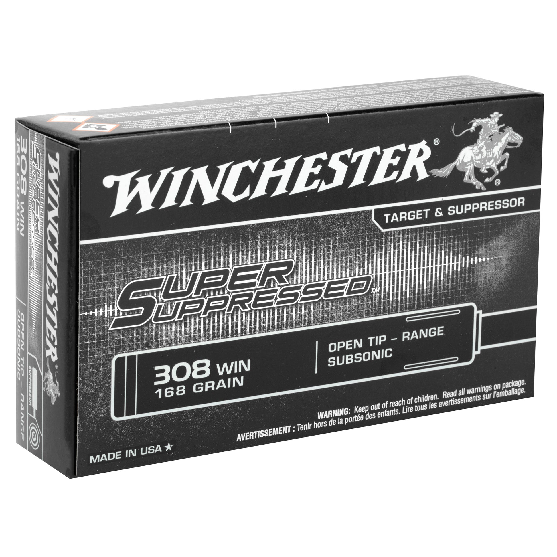 Winchester Ammunition Super Suppressed .308 Winchester 168 Grain Open Tip * 20 Rounds Per Box