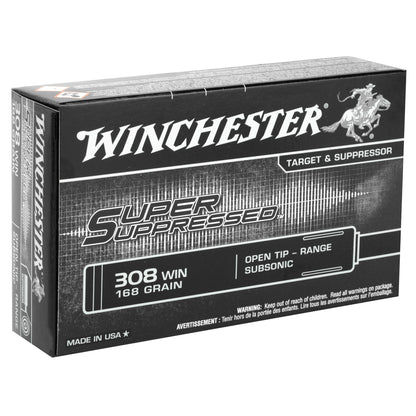 Winchester Ammunition Super Suppressed .308 Winchester 168 Grain Open Tip * 20 Rounds Per Box