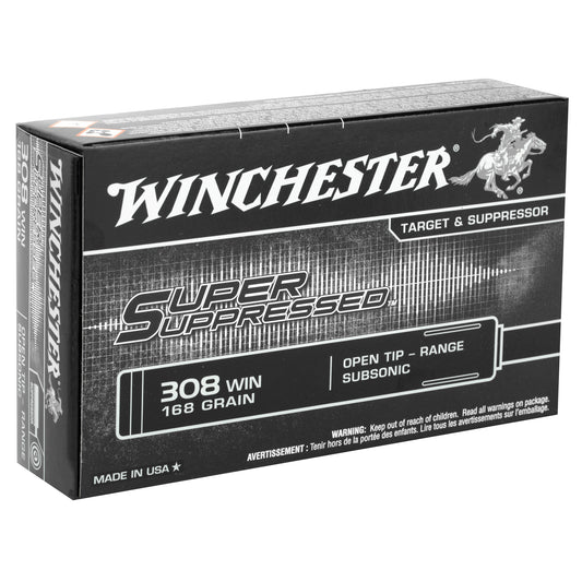 Winchester Ammunition Super Suppressed .308 Winchester 168 Grain Open Tip * 20 Rounds Per Box