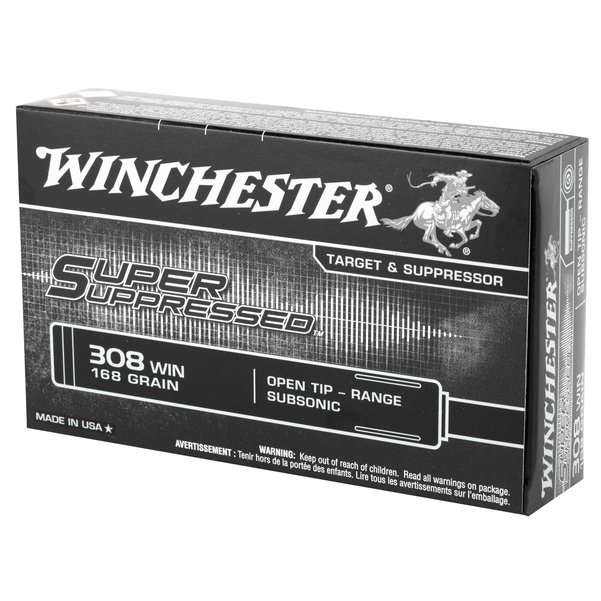 Winchester Ammunition Super Suppressed .308 Winchester 168 Grain Open Tip * 20 Rounds Per Box