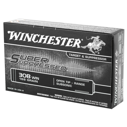 Winchester Ammunition Super Suppressed .308 Winchester 168 Grain Open Tip * 20 Rounds Per Box