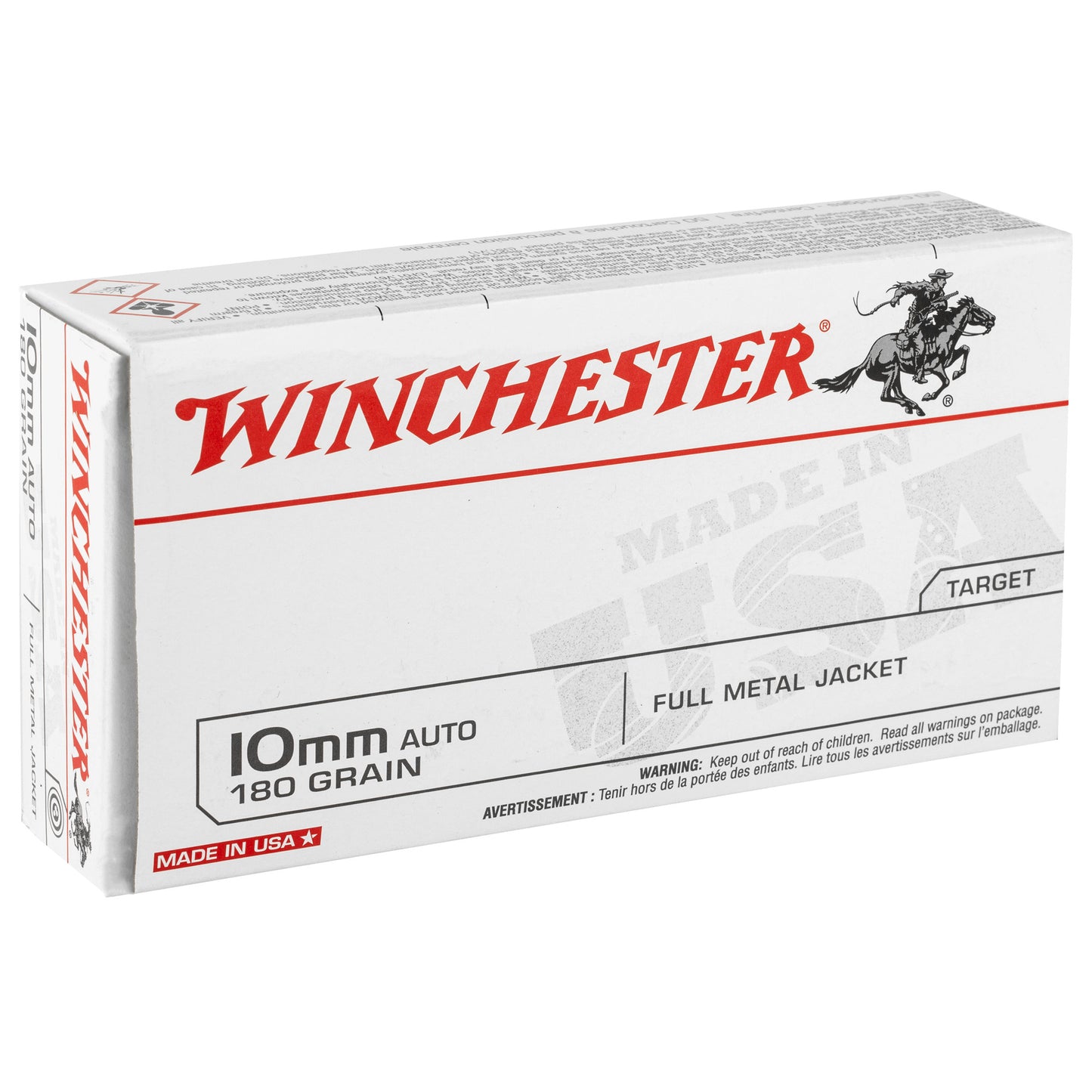 Winchester Ammunition USA 10mm 180-Grain Full Metal Jacket Ammunition - Box of 50 Rounds