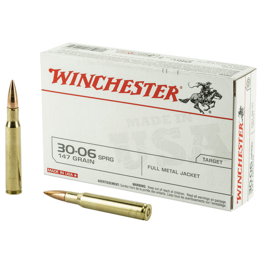 Winchester Ammunition USA 3006 Springfield 147-Grain Full Metal Jacket Ammo - Pack of 20