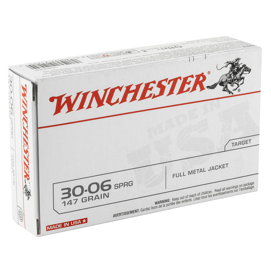 Winchester Ammunition USA 3006 Springfield 147-Grain Full Metal Jacket Ammo - Pack of 20