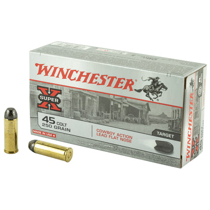 Winchester Ammunition USA45CB 45 Long Colt 250-Grain Lead Flat Nose Cartridge - 50 Rounds per Box