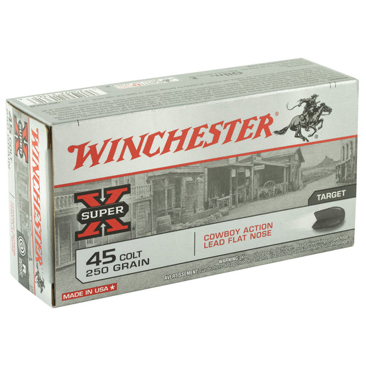 Winchester Ammunition USA45CB 45 Long Colt 250-Grain Lead Flat Nose Cartridge - 50 Rounds per Box