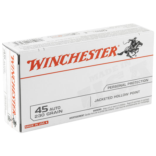 Winchester Ammunition USA 45 ACP 230-Grain Hollow Point Ammo * 50 Rounds per Box