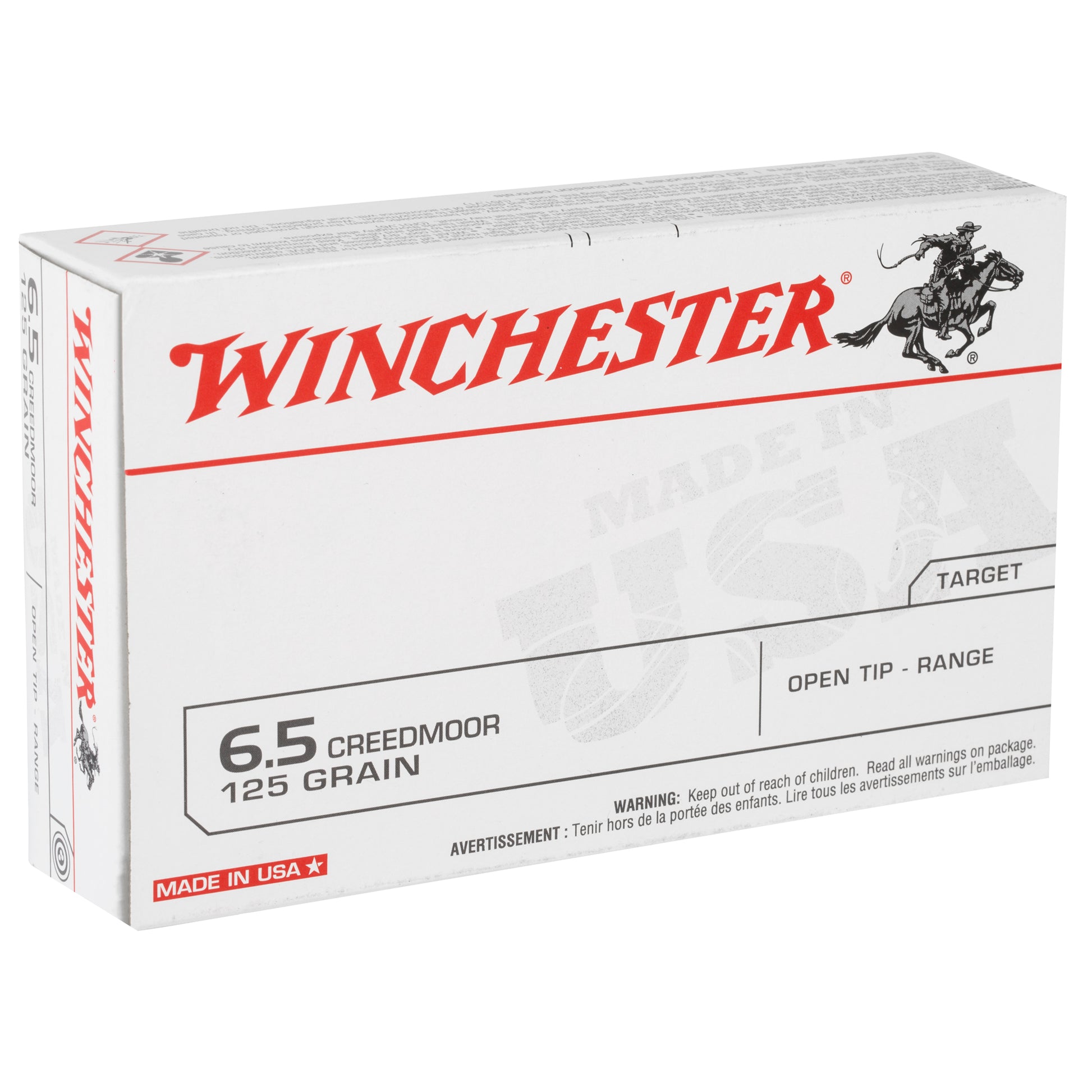 Winchester Ammunition USA 6.5 Creedmoor 125-Grain Hollow Point - 20 Rounds per Box, 200 per Case