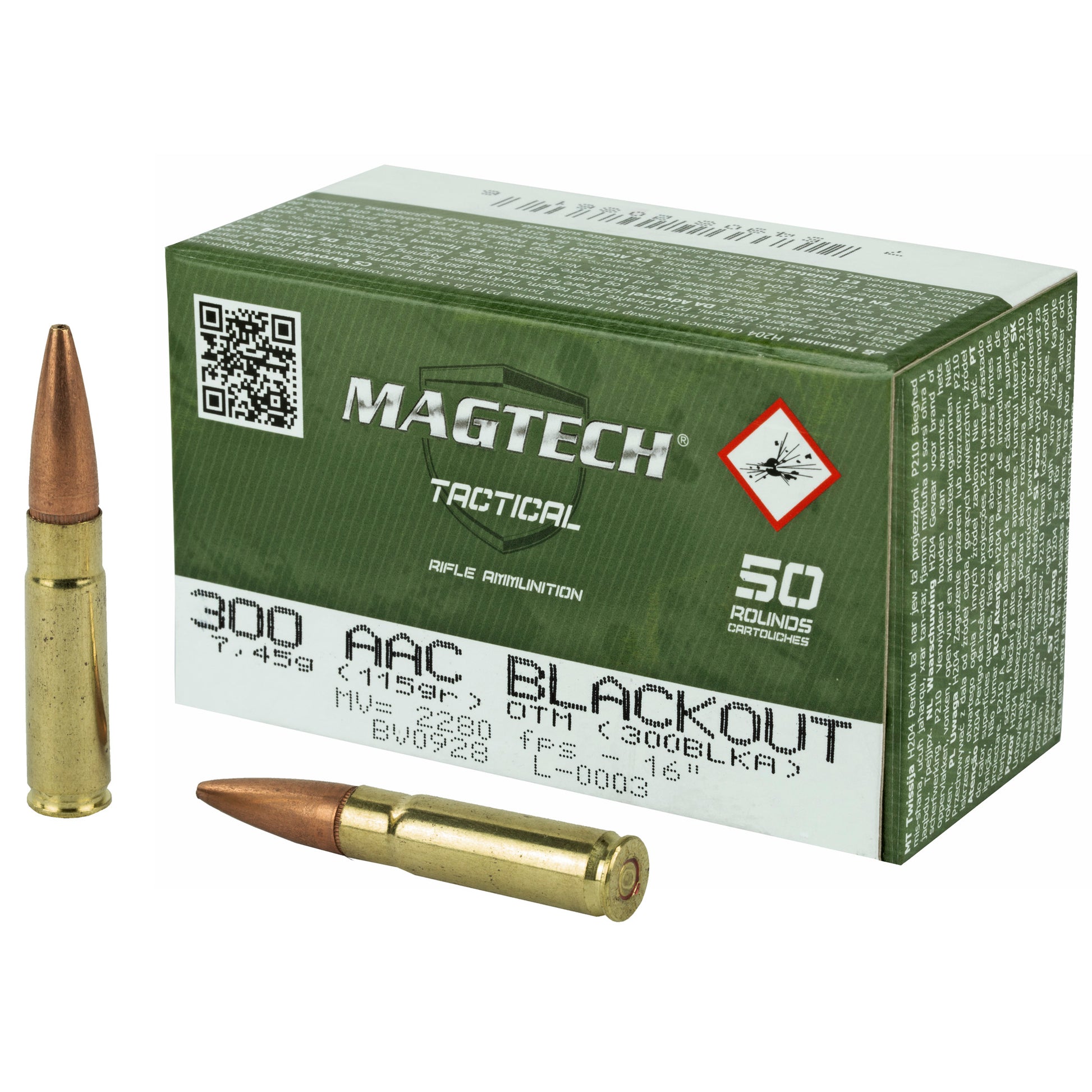 Magtech First Defense 300 Blackout 115 Grain Hollow Point Ammunition * 50 Rounds / Box, 1000 Rounds / Case
