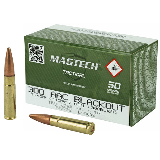 Magtech First Defense 300 Blackout 115 Grain Hollow Point Ammunition * 50 Rounds / Box, 1000 Rounds / Case