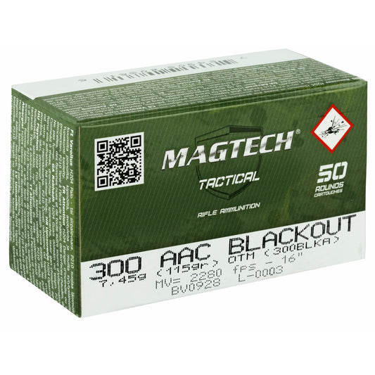 Magtech First Defense 300 Blackout 115 Grain Hollow Point Ammunition * 50 Rounds / Box, 1000 Rounds / Case