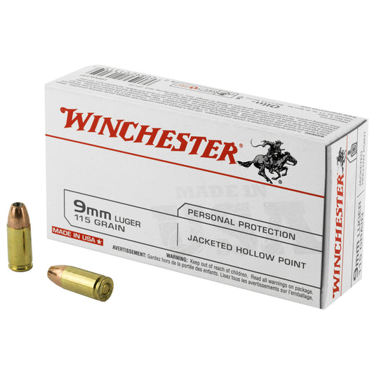 Winchester Ammunition USA 9mm 115 Grain Hollow Point * Reliable Self-Defense and Target Shooting Ammo