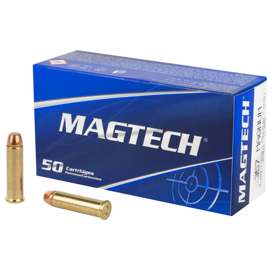 Magtech 357 Magnum 125 Grain FMJ Full Metal Jacket Ammunition - Sport Shooting Series, 50 Rounds per Box