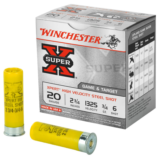 Winchester Ammunition Xpert 20 Gauge Steel Shot, 3/4 oz, #6, 25 Rounds