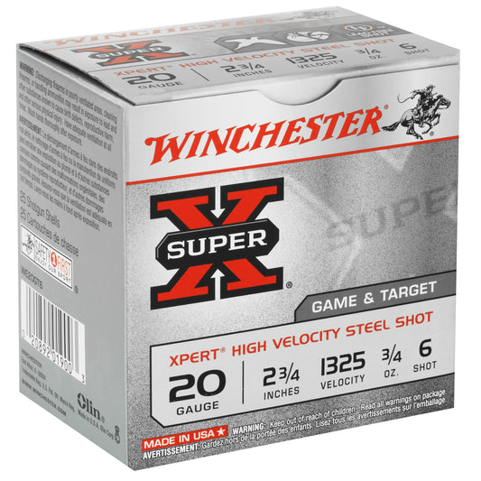 Winchester Ammunition Xpert 20 Gauge Steel Shot, 3/4 oz, #6, 25 Rounds
