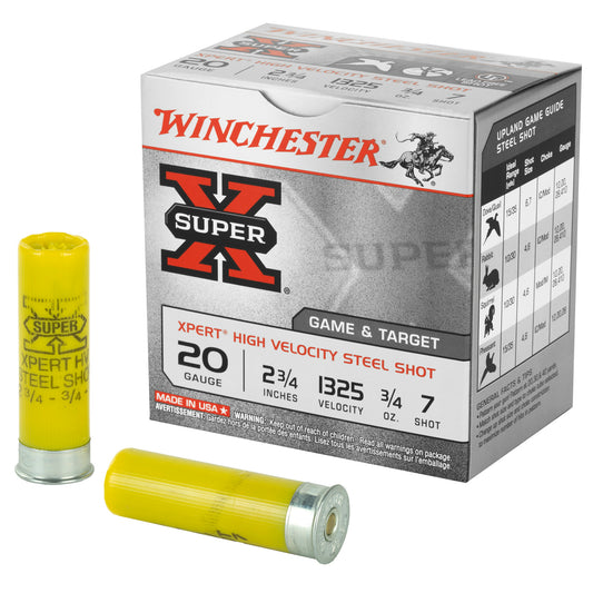 Winchester Ammunition Xpert 20 Gauge Steel Shot, 3/4 oz #7, 25 Rounds per Box