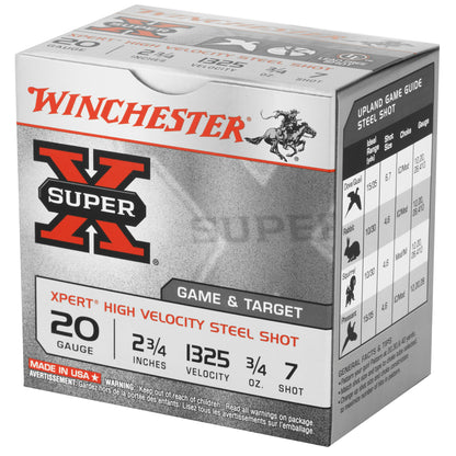 Winchester Ammunition Xpert 20 Gauge Steel Shot, 3/4 oz #7, 25 Rounds per Box